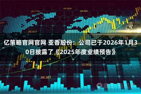 亿策略官网官网 亚香股份：公司已于2026年1月30日披露了《2025年度业绩预告》